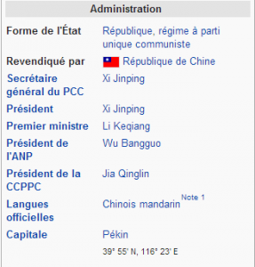 chine administration